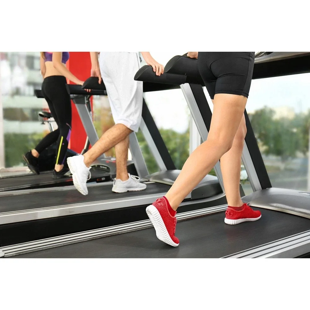 DUNA Red Thin Breathable Cotton Low Cut Ankle Running socks for Women Men 4 Pack